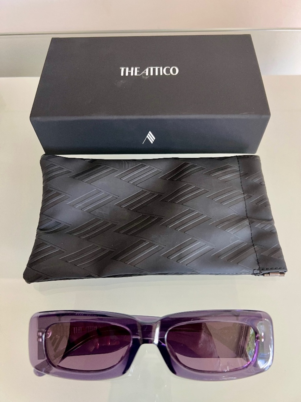 LINDA FARROW THE ATTICO MINI MARFA Purple Sunglasses